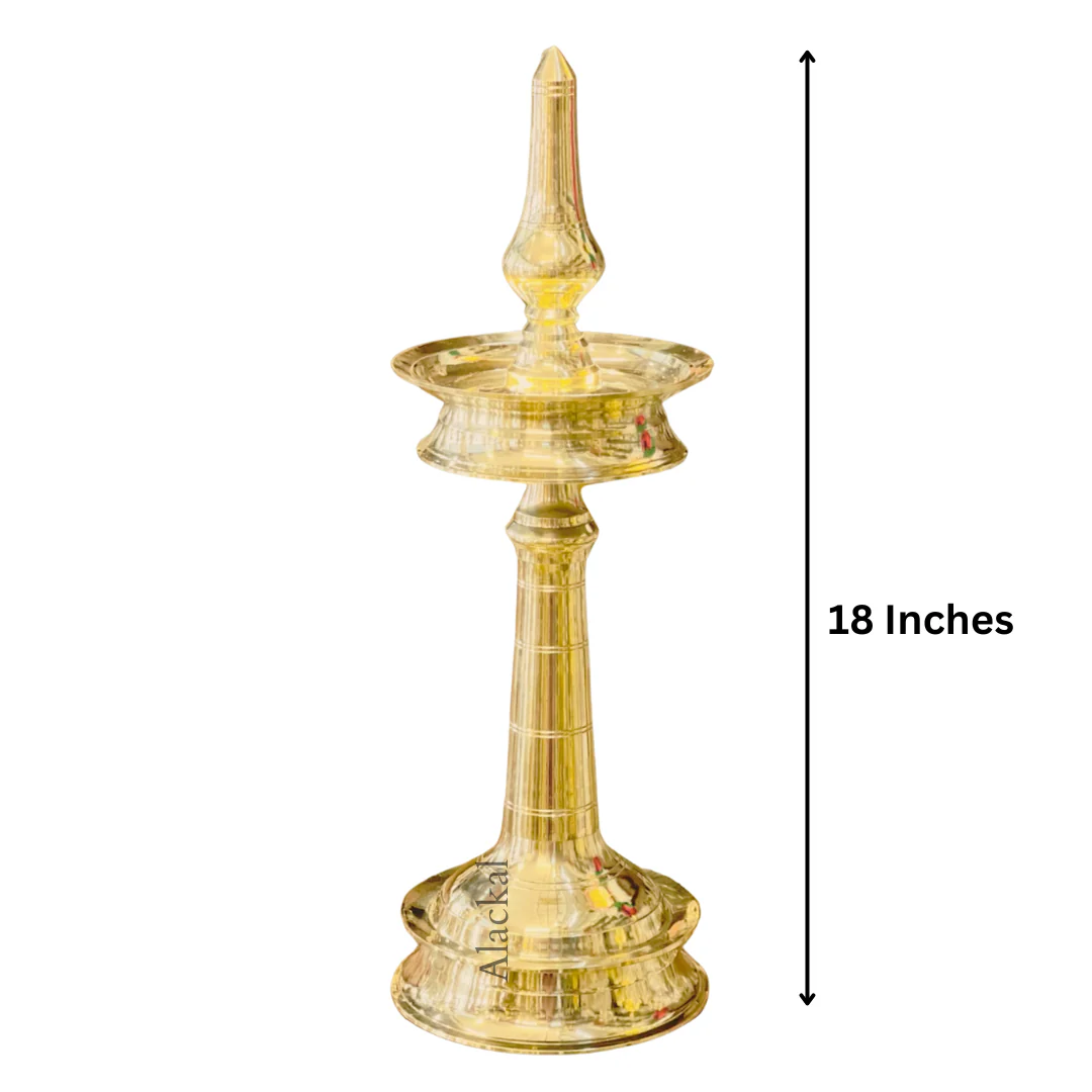 Authentic Brass Kerala Nilavilakku – Traditional Oil Lamp for Pooja & Home Decor | Alackal Bell Metals Mannar - Image 5