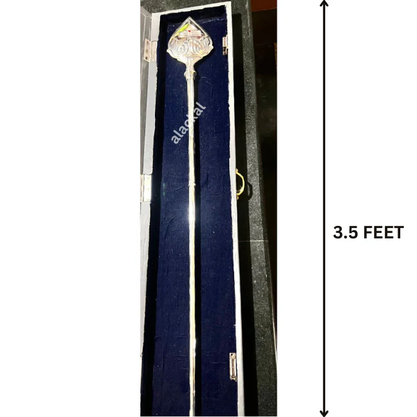 AUTHENTIC PURE SILVER MURUGAN VEL | 3.5 FEET (H) | PALANI MURUGAN | SKANDA SASHTI - Image 3