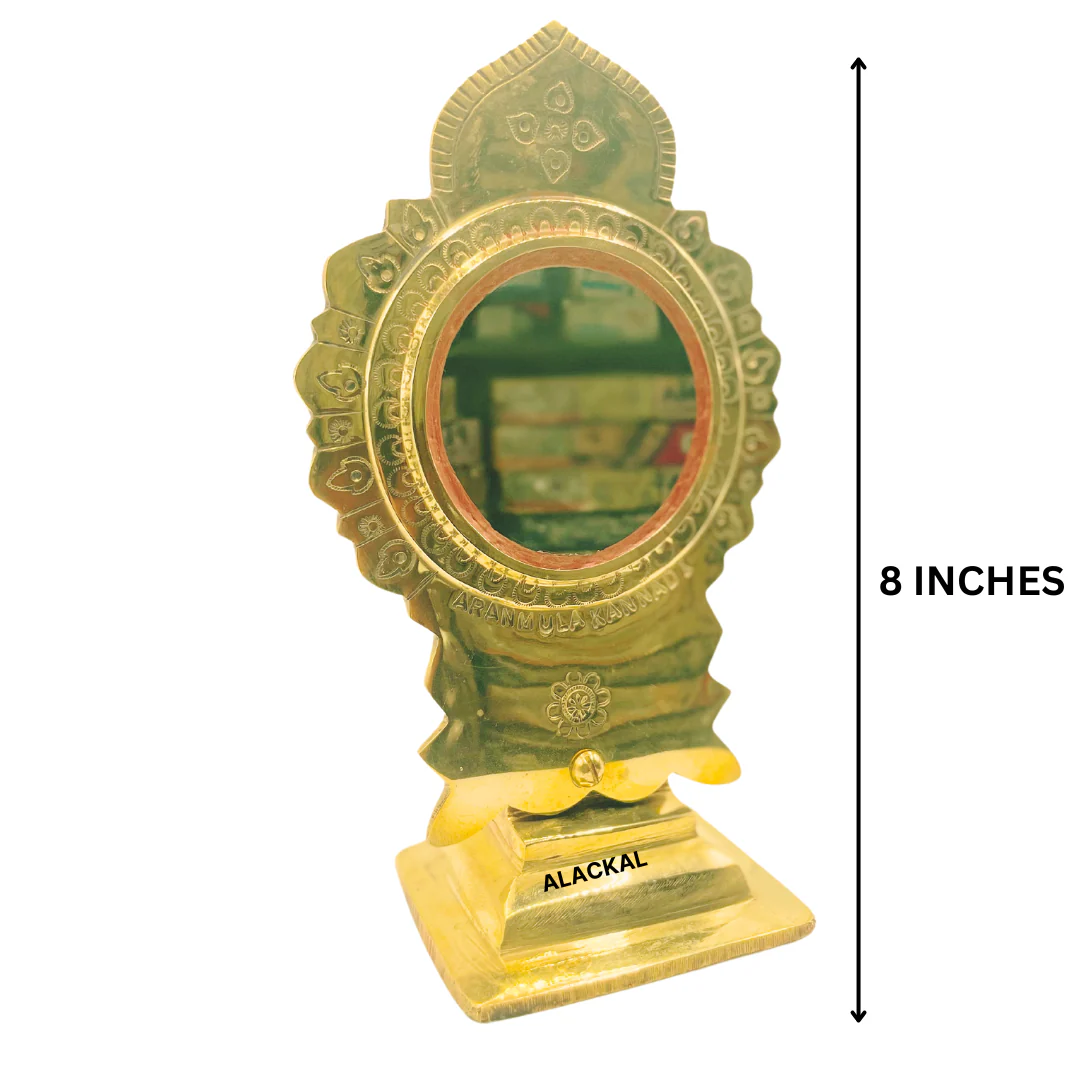 AUTHENTIC TRADITIONAL HANDCRFATED ARANMULA KANNADI WITH STAND - Image 5