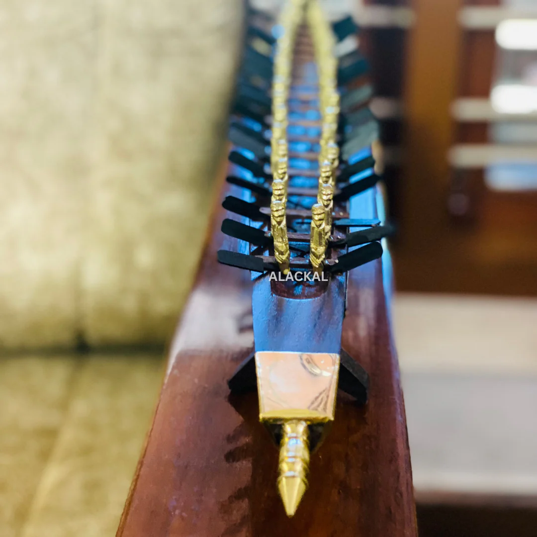 AUTHENTIC WOODEN KERALA BOATRACE WITH BRASS DESIGNS AND MEN | ARANMULA VALLAMKALI | SNAKEBOAT - Image 5