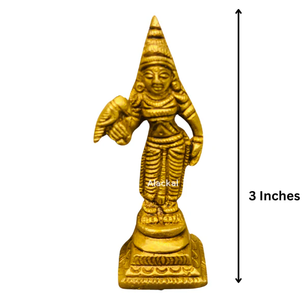 BRASS DEVI STATUE WITH PARROT FOR NAVARATRI - Image 3