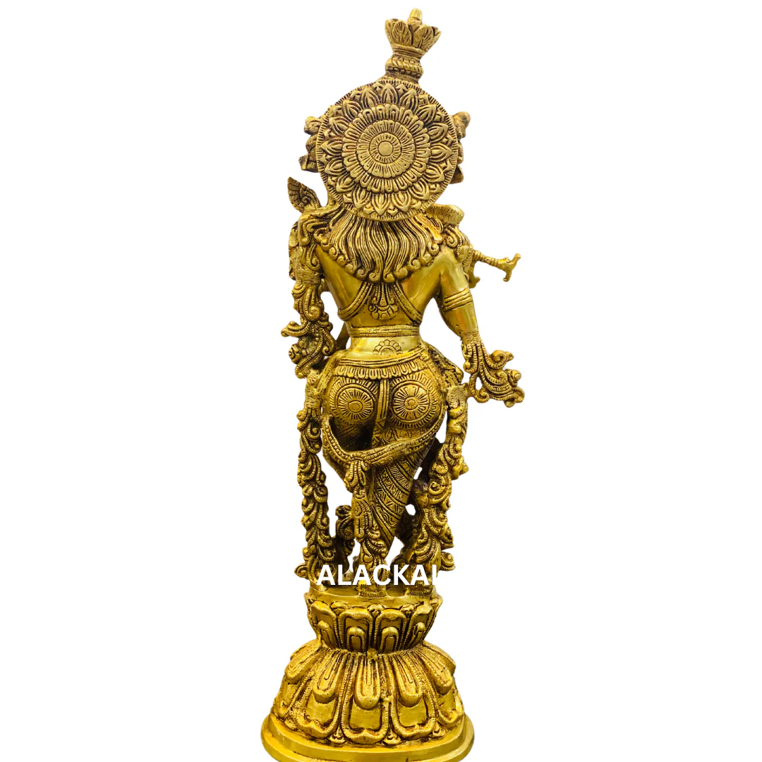 BRASS KRISHNA IDOL 1.5 FEET HEIGHT - Image 5
