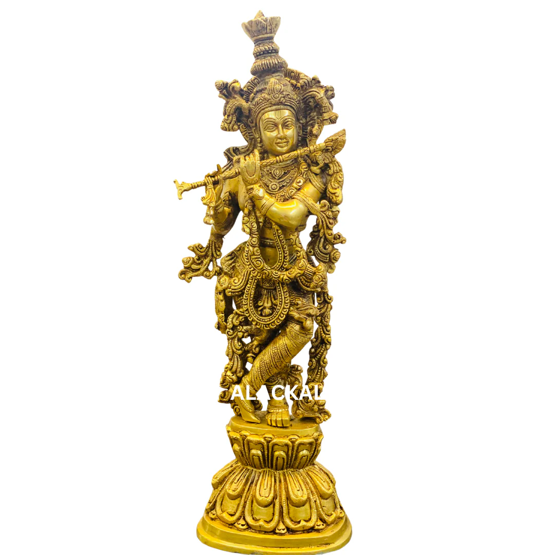 BRASS KRISHNA IDOL 1.5 FEET HEIGHT - Image 6