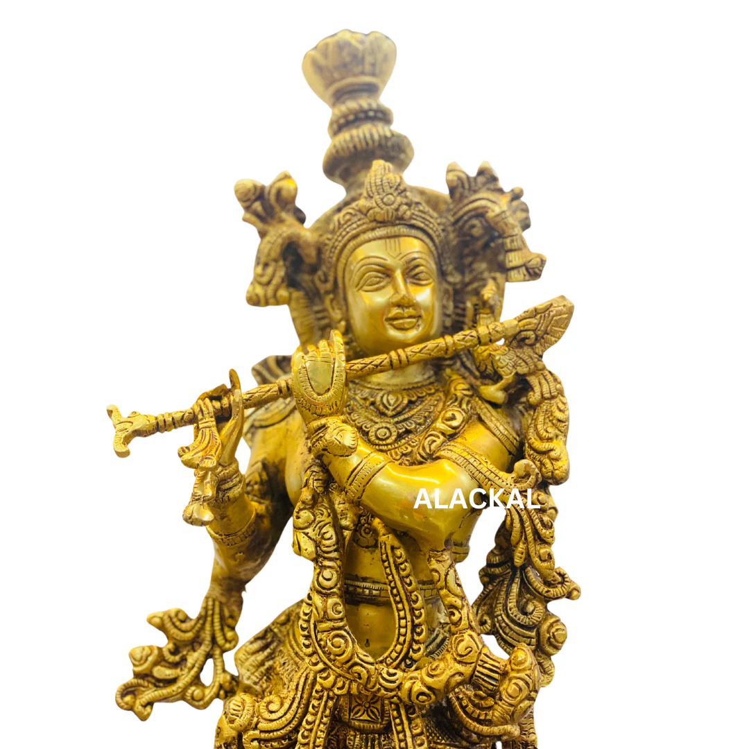 BRASS KRISHNA IDOL 1.5 FEET HEIGHT - Image 7