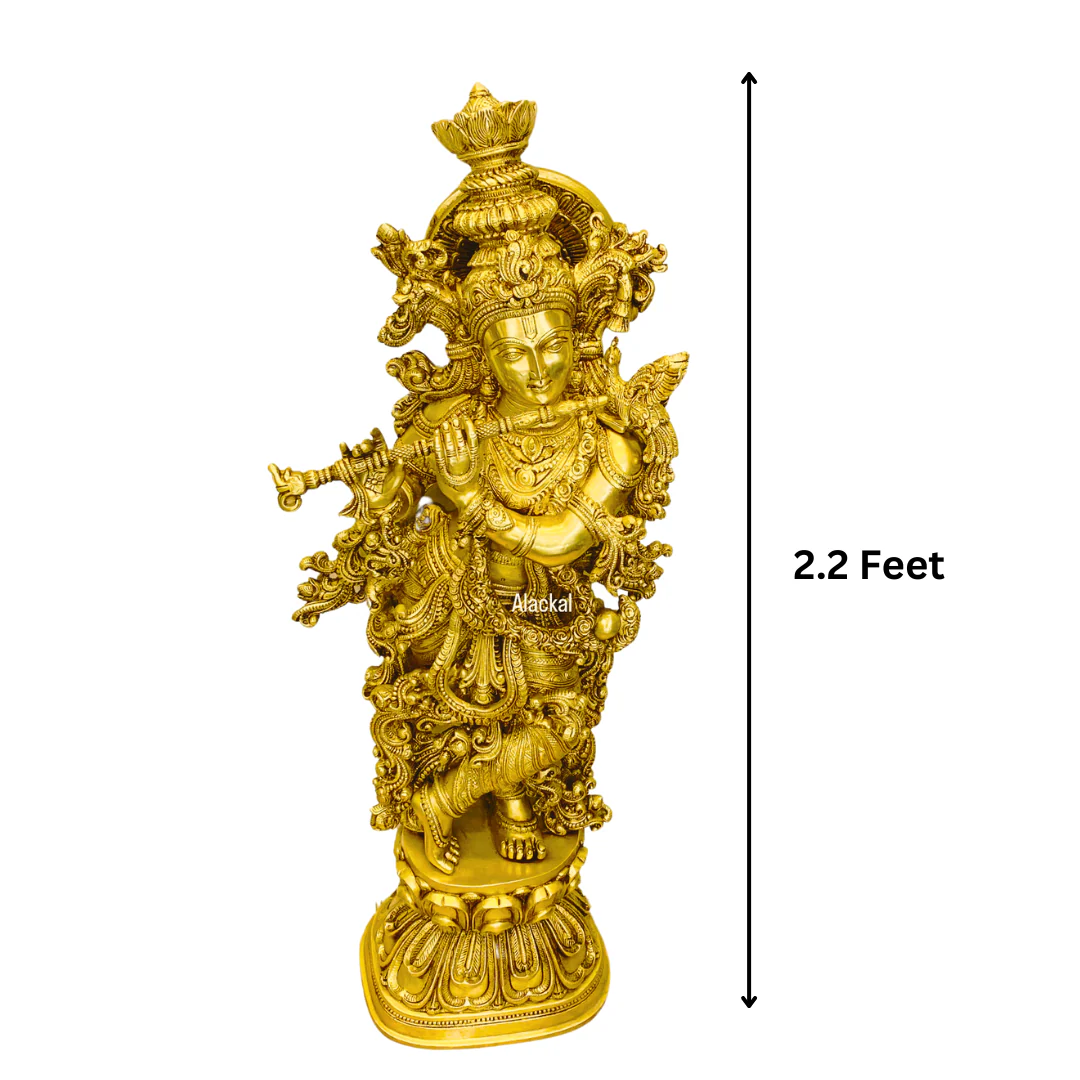 BRASS KRISHNA IDOL - Image 3