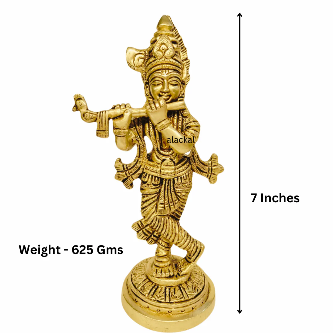 BRASS KRISHNA IDOL ( SMALL ) - Image 3