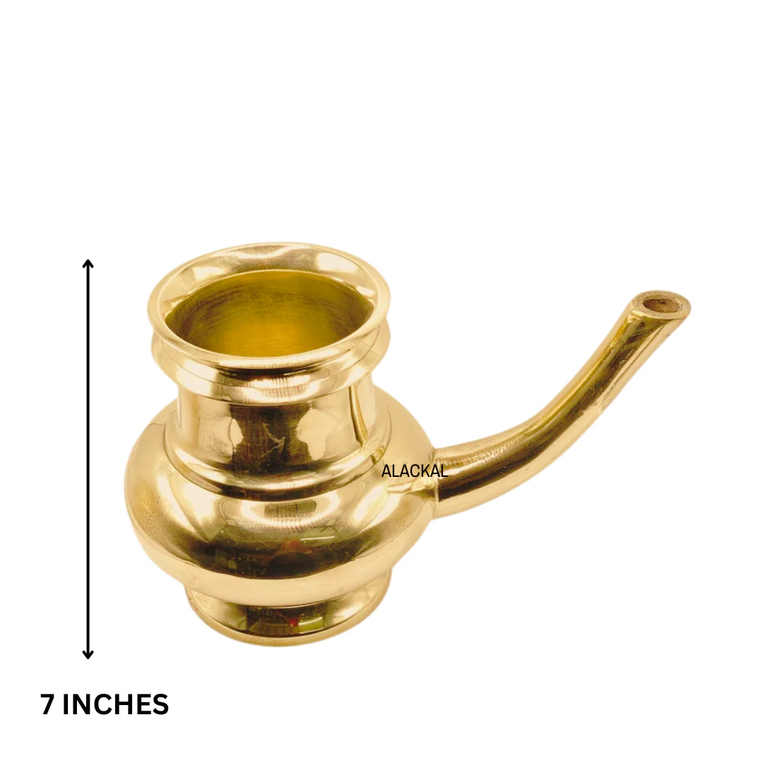 Handcrafted Brass Pooja Kindi (Thirumantham Kindi) – Traditional Kerala Ritual Water Vessel | Alackal Bell Metals, Mannar - Image 6