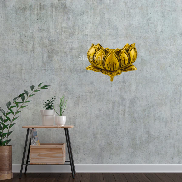 BRASS WALL HANGING LOTUS | WALL DECOR - Image 3