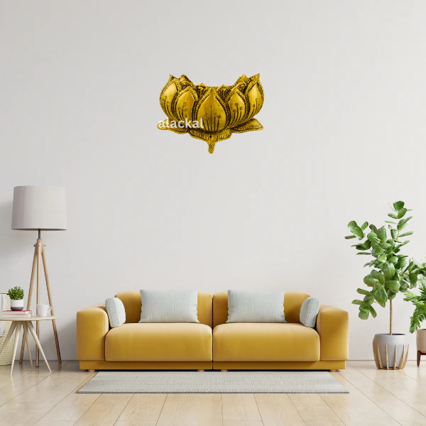BRASS WALL HANGING LOTUS | WALL DECOR - Image 4