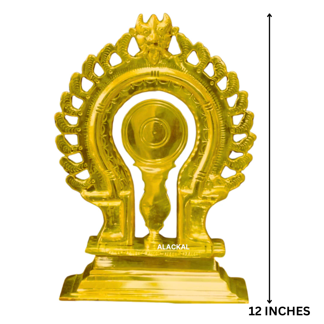 HANDCRAFTED KANNADI BIMBAM WITH PRABHAVALI | KANNADI PRABHA FOR TEMPLES - Image 4