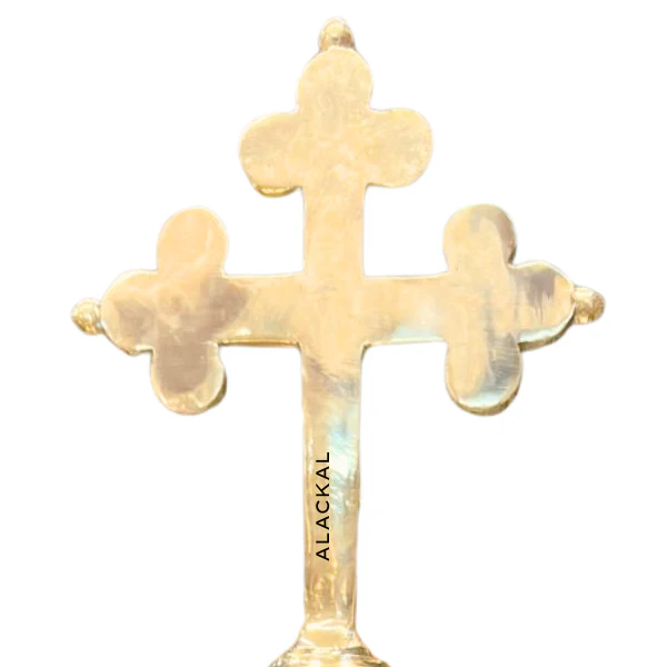 Handmade Bronze Church Lamp with 9 Wicks & Cross Top | Bell Metal Christian Oil Lamp | Baptism, Home Prayer, Church Use | Alackal Bell Metals, Kerala - Image 3