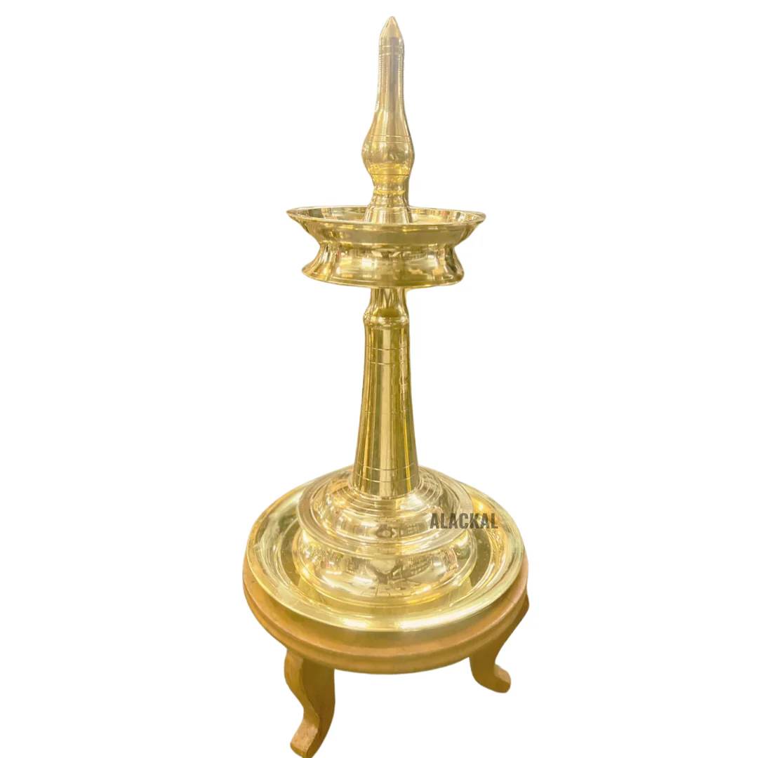KERALA BRASS NILAVILAKKU ( PLAIN ) - Image 2