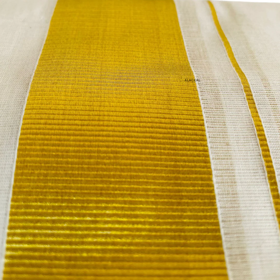 Kerala Handloom Onam Special Dhothi | Kasavu Mundu for Men | Traditional Thiruvonam Attire from Alackal Bell Metals, Mannar - Image 3