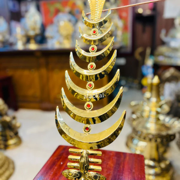 MAHADEVA THIRUMUGAM | ANGI WITH 7 CHANDRAKALA RED STONES AND NAGA ON THE TOP FOR SHIVA TEMPLE | MAHA SIVARATRI - Image 3